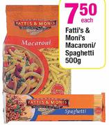 Fatti's & Moni's Macaroni/Spaghetti-500Gm Each