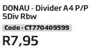 Donau-Divider A4 P/P 5Div Rbw (CT770409599)