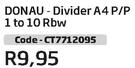 Donau-Divider A4 P/P 1 To 10 Rbw (CT7712095)