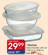 Marinex Glass Roaster with Lid-1100ml or 1500ml Each