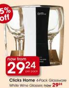 Clicks Home Glassware White Wine Glasses-4 Pack