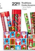 Traditions Geskenkpapier 3-Pak-Per Pack