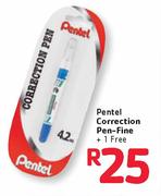 Pentel Correction Pen-Fine + 1 Free