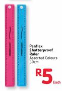 Penflex 30cm Shatterproof Ruler Assorted Colours-Each