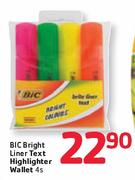  BIC Bright Liner Text Highlighter Wallet-4's