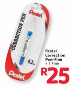 Pentel Correction Pen-Fine + 1 Free