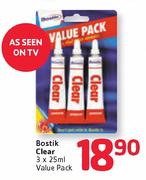  Bostik Clear Value Pack-3 x 25ml