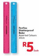 Penflex Shatterproof Ruler Assorted Colours-30cm Each