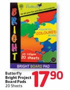 Butterfly Bright Project Board Pads 20 Sheets