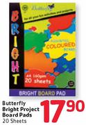 Butterfly Bright Project Board Pads-20 Sheets
