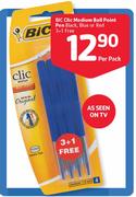 Bic Clic Medium Ball Point Pen-Per Pack