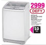 Defy 10kg Metallic Silver Top Load Washing Machine DTL142