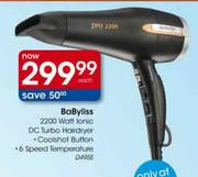 Babyliss 2200W Lonic DC Turbo Hairdryer (D495E) Each
