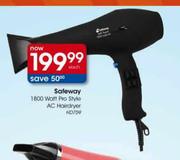 Safeway 1800W Pro Style AC Hairdryer (HD759) Each