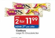 Cadbury Large P.S Chocolate Bar-2's