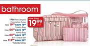 Flirt Pink Stripped Cosmetics Purse Vanity Bag