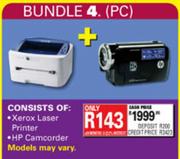 Xerox Laser Printer + HP Camcorder