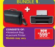 Notebook Bag + Lexmark Printer