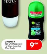 Garnier Roll-On Deodorant For Men Assorted-50ml Each