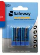 Safeway AA or AAA Batteries -2 Pack