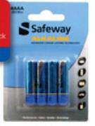 Safeway AA or AAA Batteries -4 Pack