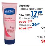 Vaseline Hand & Nail Cream-200ml Each
