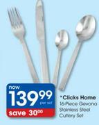 Clicks Home 16-Piece Gevona Stainless Steel Cutlery Set