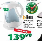 Bauer Cordless Kettle-1.7Ltr(HB3036)
