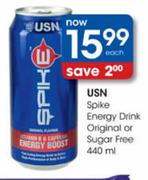 USN Spike Energy Drink Original Or Sugar Free-440ml Each