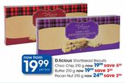 D.licious Shortbread Biscuits Choc Chip-210g