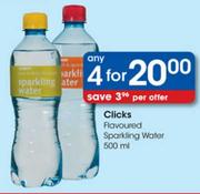 Clicks Flavoured Sparkling Water-4x500ml