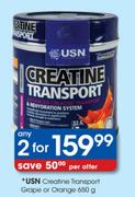 USN Creatine Transport Grape or Orange-2 x 650g