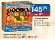 Biofer Health Brain Child-60 Chew Bushlets + 60 Chewable Tabs Pack