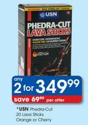 USN Phedra-Cut 20 Lava Sticks Orange or Cherry-2's