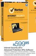 Norton Internet Security 2013 Advanced Protection 3PCs Software