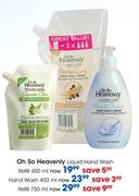 Oh So Heavenly Liquid Hand Wash Refill-750ml Each