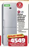 LG Metaal Yskas Met Onderste Vrieskas-283 Ltr (GRB399BLQK)