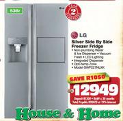 LG Silver Side By Side Freezer Fridge-538 Ltr (GWP227NLXK)