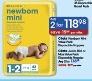 Clicks Newborn Mini Value Pack Disposable Nappies-Each