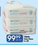 Clicks Baby wipes-6X80 Per Pack