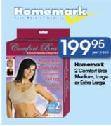 Homemark 2 Comfort Bras Medium,Large Or Extra Large-Per Pack