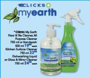Clicks My Earth Floor & Tile Cleaner,All Purpose Cleaner-750ml Or Handwash-500ml Each