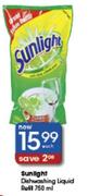 Sunlight Dishwashing Liquid Refil-750ml Each