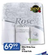 Dinu White Rose 2-Ply 18 Toilet Rolls-Per Pack