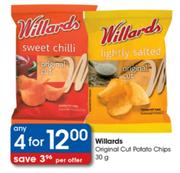 Willards Original Cut Potato Chips-4 x 30gm