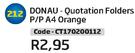 Donau Quotation Folders P/P A4 Orange CT170200112