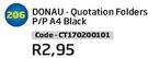 Donau Quotation Folders P/P A4 Black CT170200101