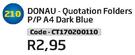 Donau Quotation Folders P/P A4 Dark Blue CT170200110