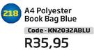 A4 Polyester Book Bag Blue KN2032ABLU