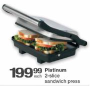 Platinum 2-Slice Sandwich Press